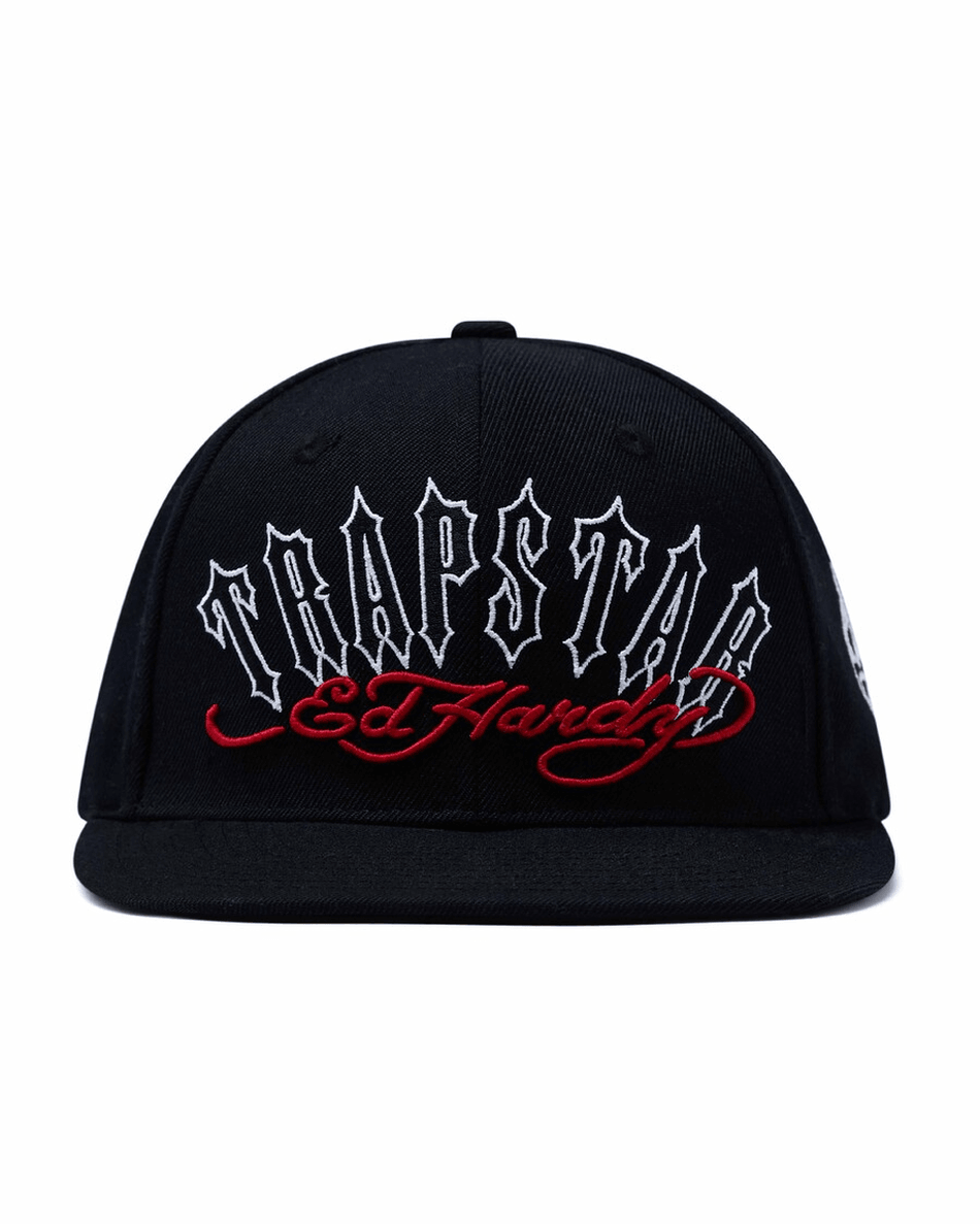 Trapstar London X Ed Hardy Snapback - Hitam