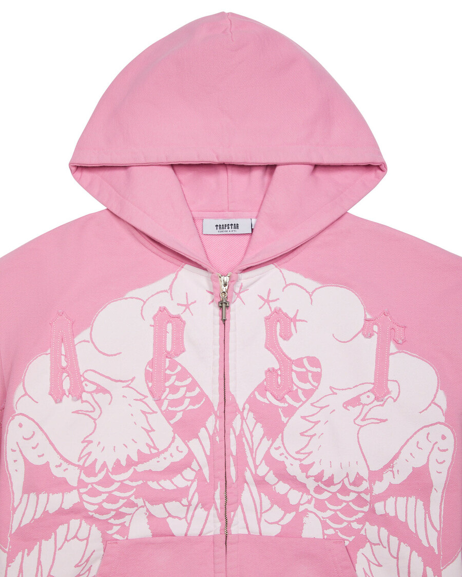 Trapstar Trapstar x Ed Hardy Irongate Zip Through Hoodie - Pink