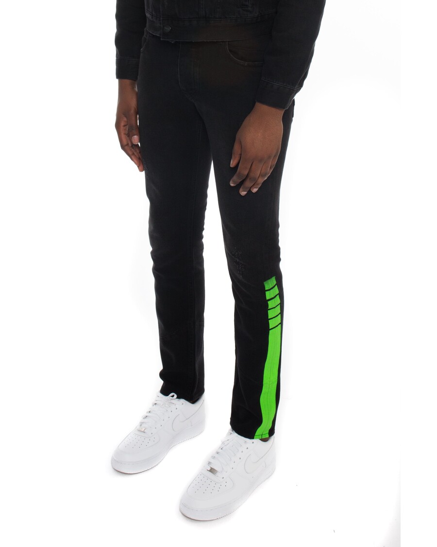 Trapstar Trapstar Stripe Denim Jeans - Neon Green
