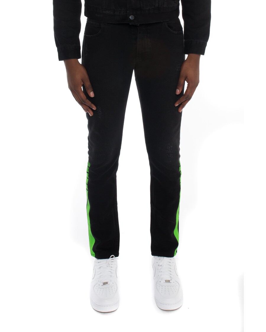 Trapstar Trapstar Stripe Denim Jeans - Neon Green