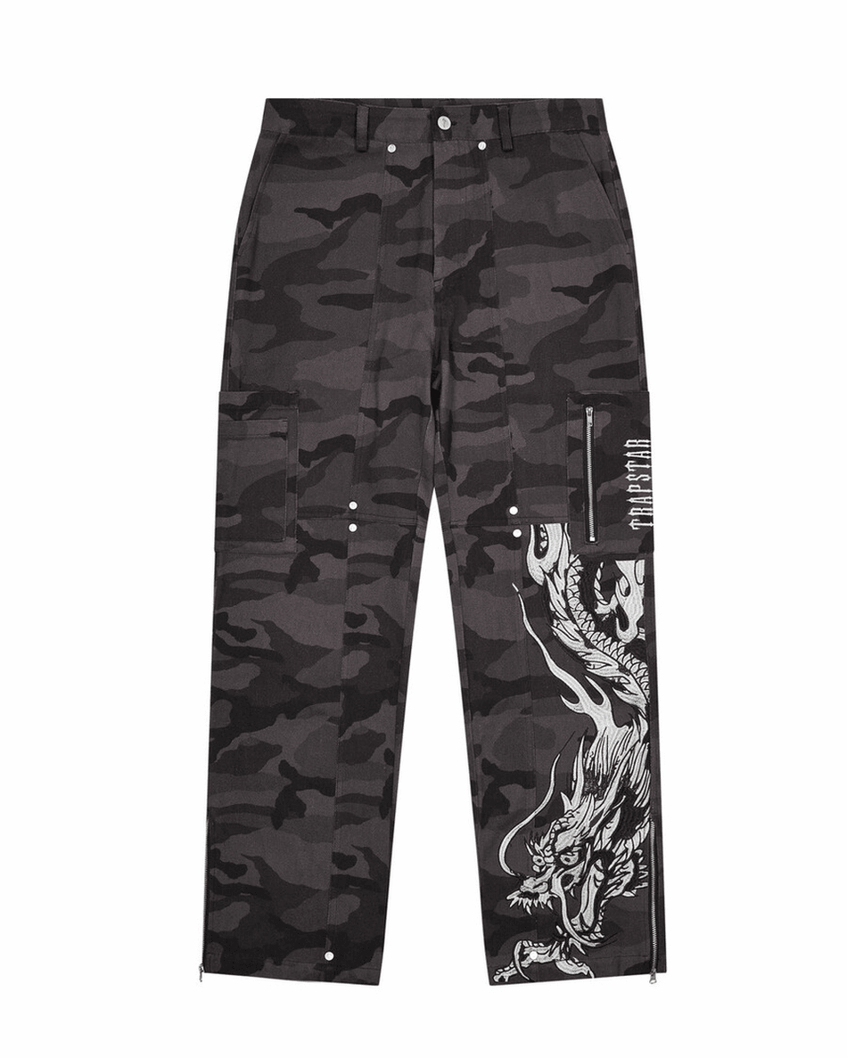 Trapstar London X Ed Hardy Hlače - Crna Kamuflaža