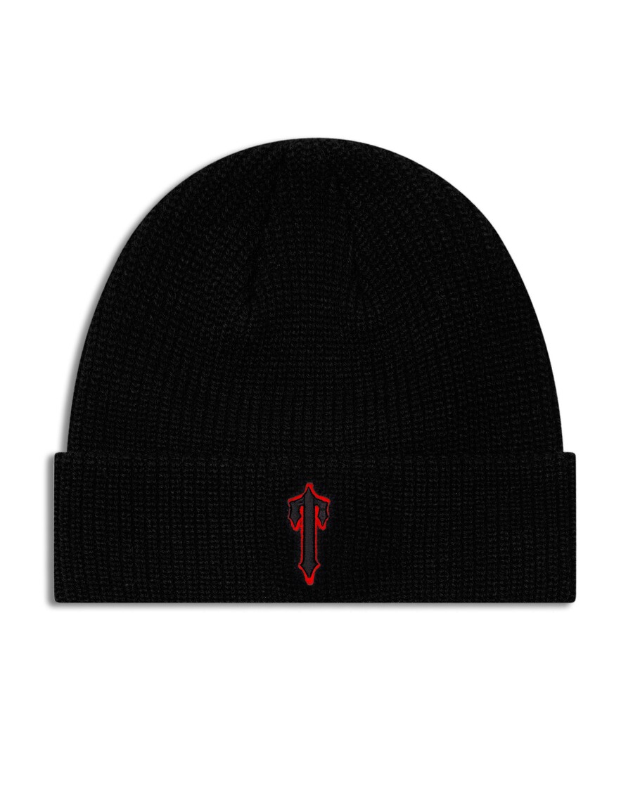 Trapstar Foundation Beanie - Black/Red