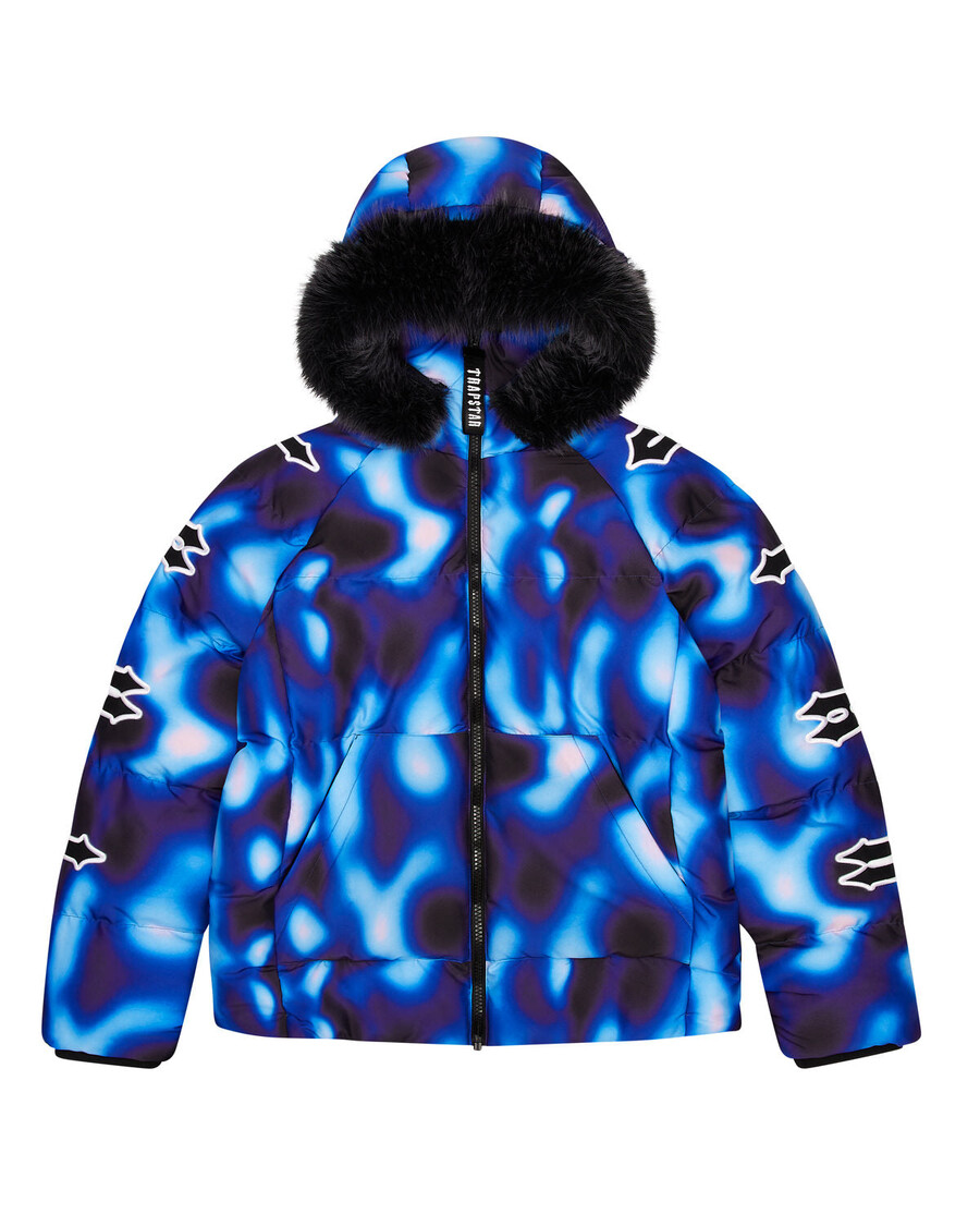 Trapstar Irongate Hooded Sleeve Puffer - Black/Blue