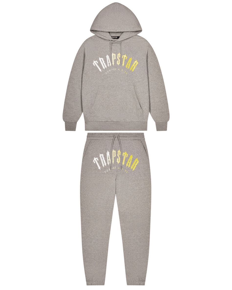Trapstar London Decoded Dukserica S Kapuljačom I Gel Trenirka - Siva/žuta