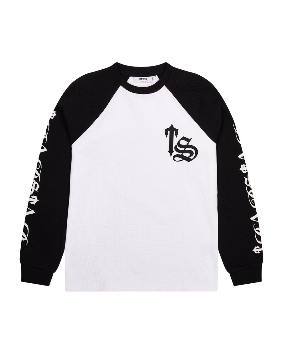 Trapstar Script Waffle LS Top - White/Black