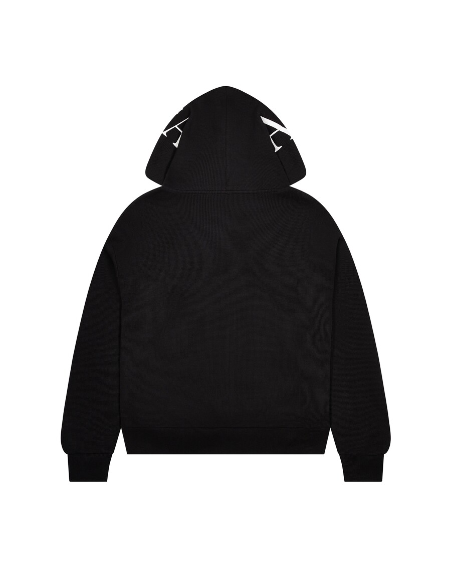 Trapstar Script Waffle Hoodie - Black