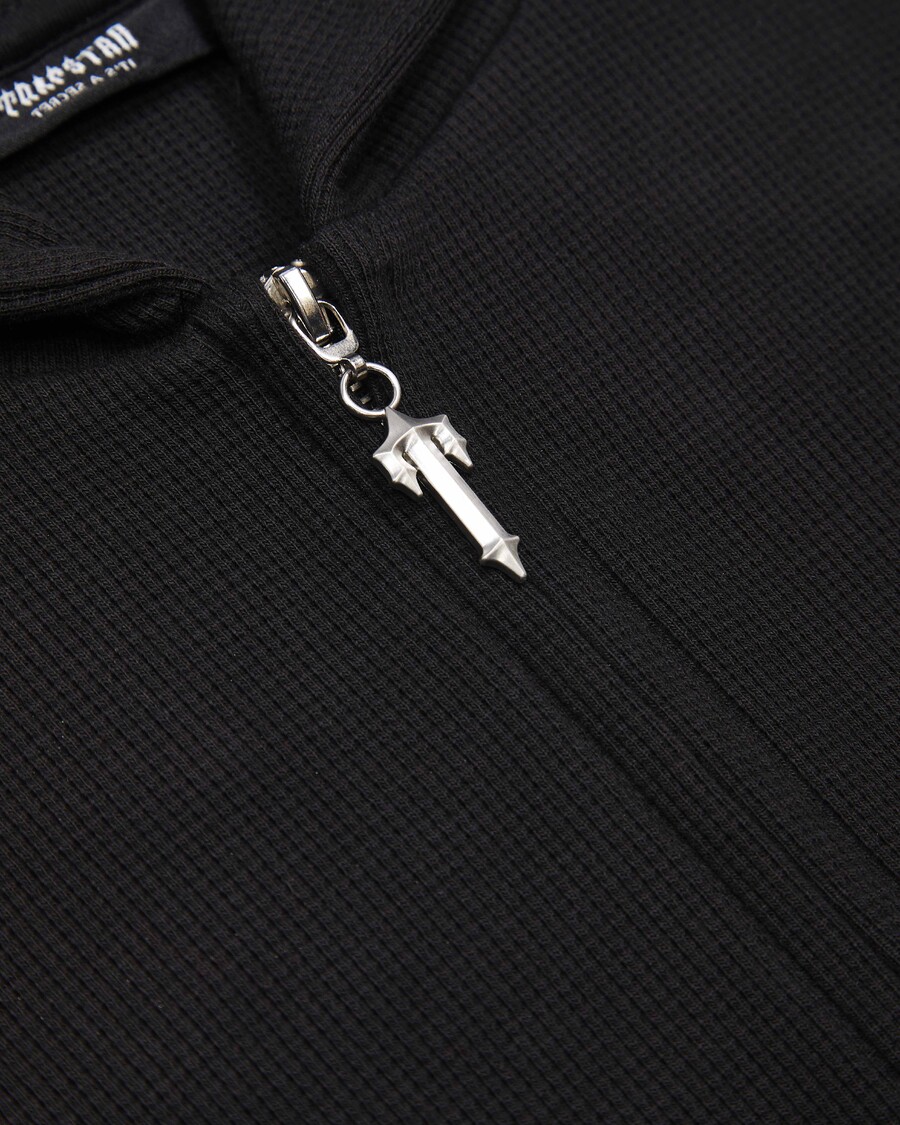 Trapstar Script Waffle Hoodie - Black