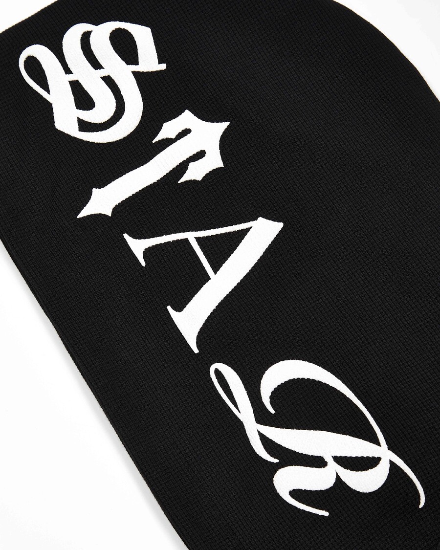 Trapstar Script Waffle Hoodie - Black