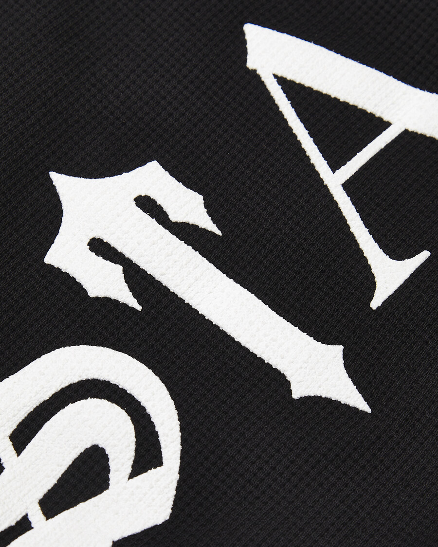 Trapstar Script Waffle Hoodie - Black