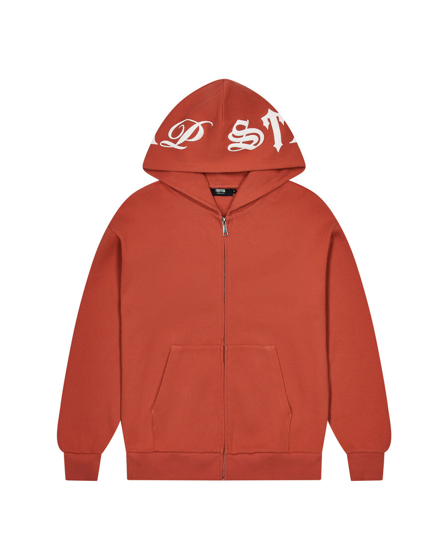 Trapstar Script Waffle Hoodie - Burnt Orange