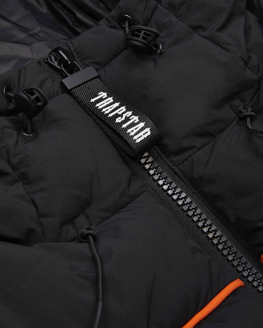Trapstar Irongate Arch Piping Puffer - Black/Orange