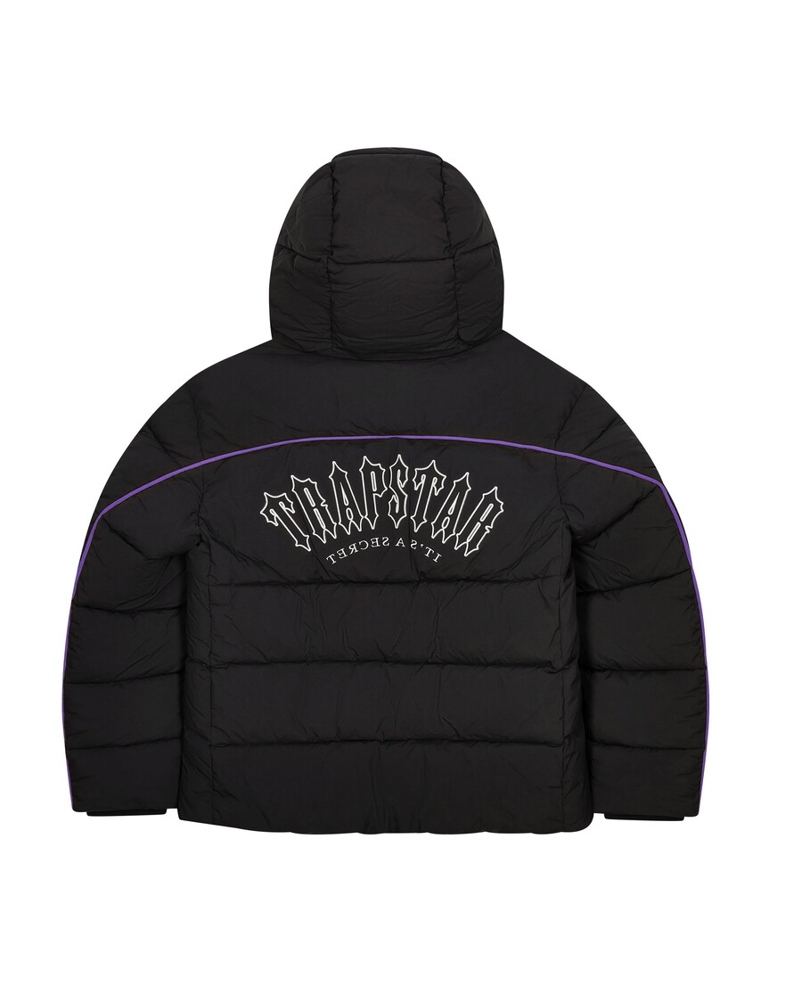 Trapstar Irongate Arch Piping Puffer - Black/Purple