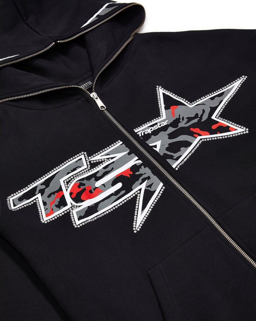 Trapstar TS Star Camo Hoodie - Black