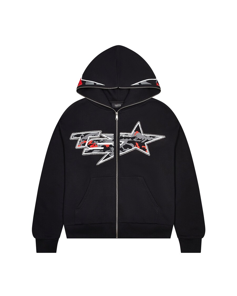 Trapstar TS Star Camo Hoodie - Black