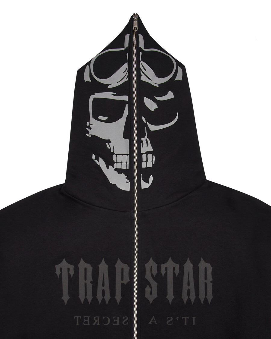 Trapstar Decoded Skull Rider Hoodie - Black