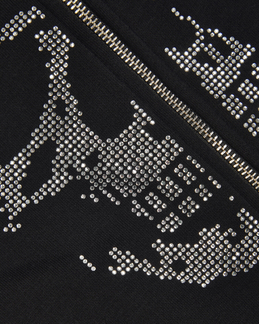 Trapstar Decoded Skull Diamante Hoodie - Black