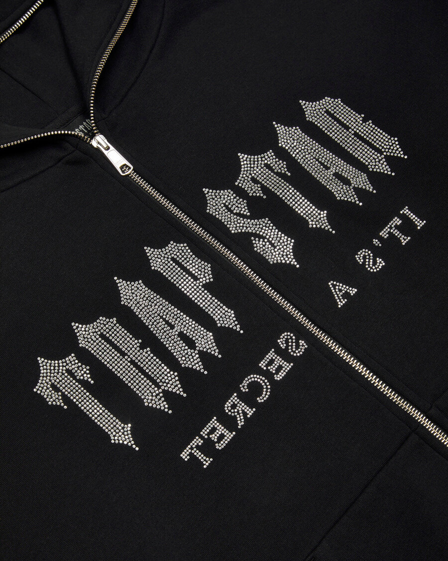 Trapstar Decoded Skull Diamante Hoodie - Black