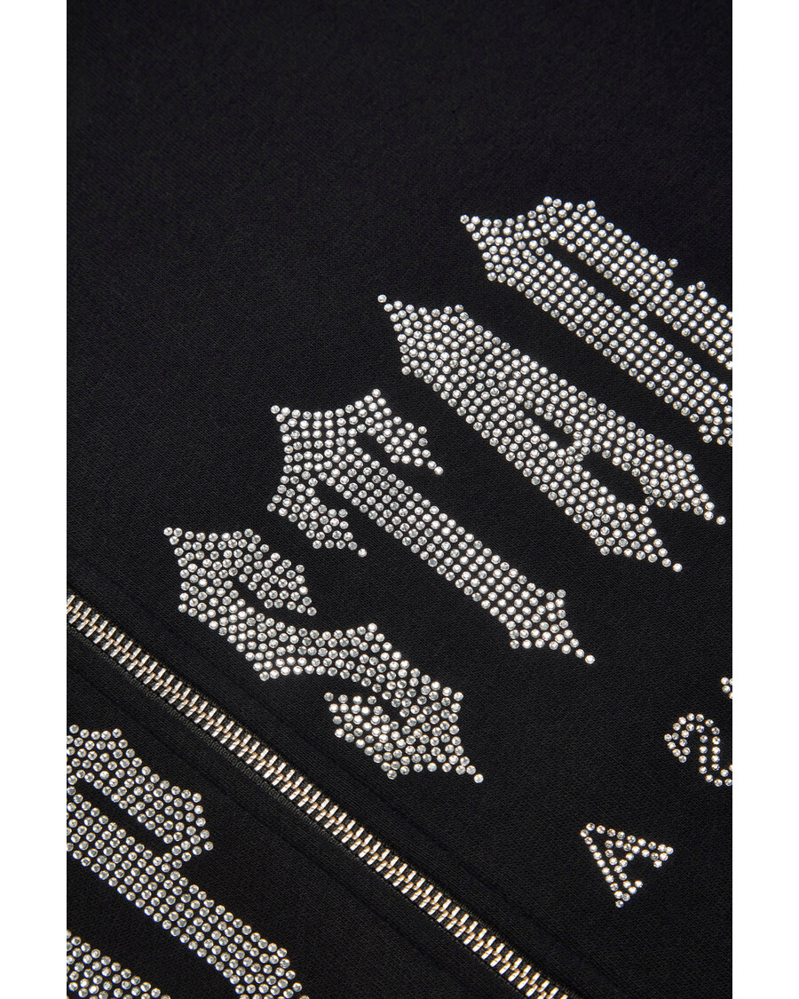 Trapstar Decoded Skull Diamante Hoodie - Black