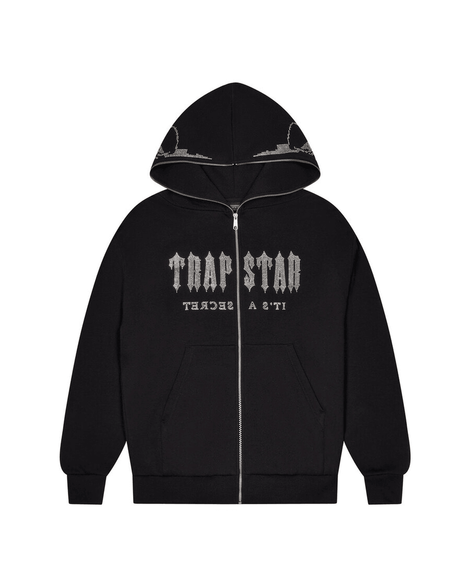 Trapstar London Dekodirana Lubanja Dijamantna Dukserica - Crna