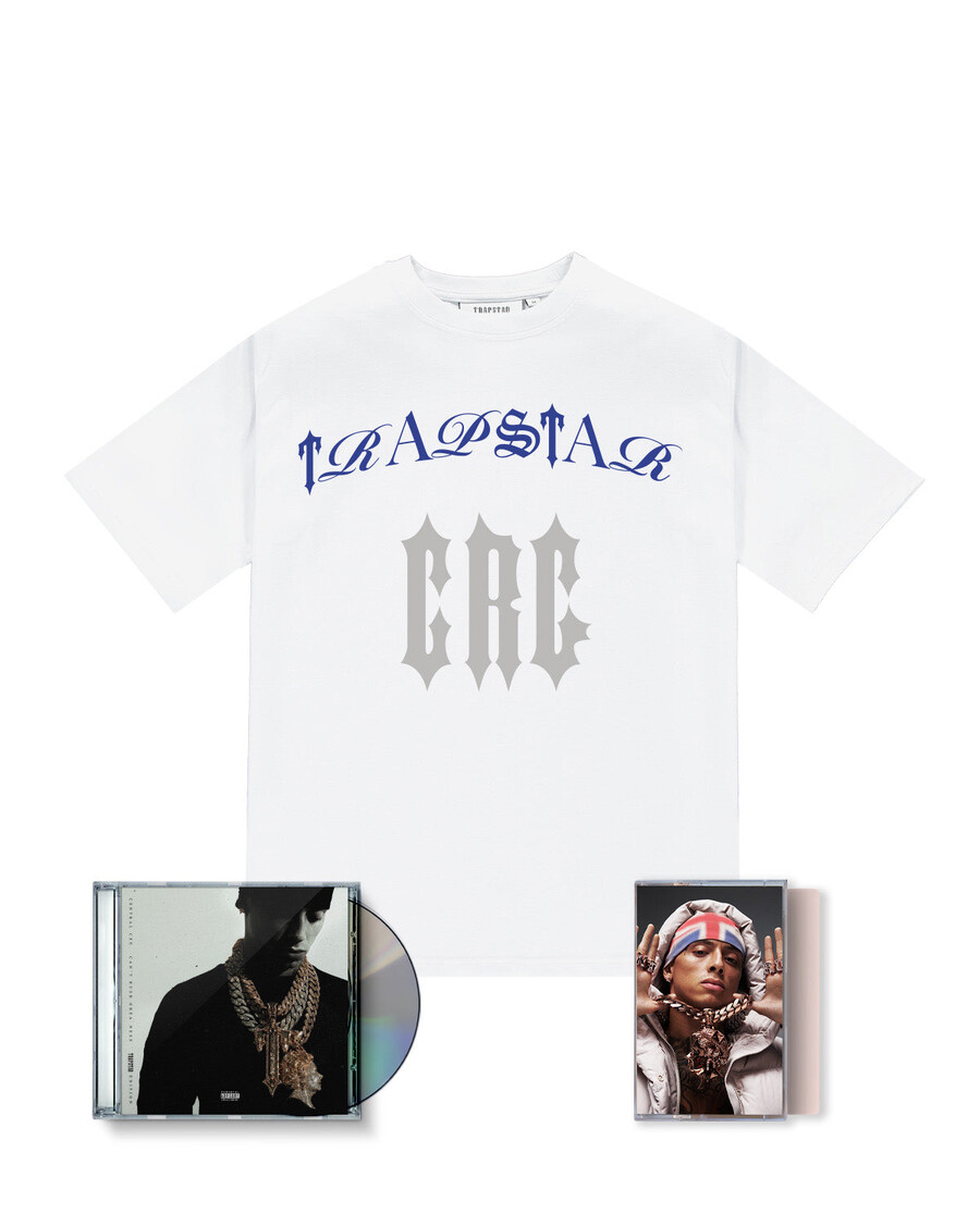 Trapstar Trapstar x Central Cee Script Tee CD & Cassette Bundle - White