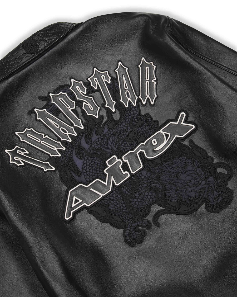 Trapstar Trapstar x Avirex Leather Jacket - Black