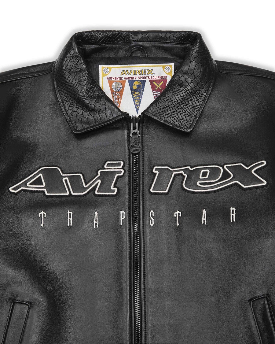Trapstar Trapstar x Avirex Leather Jacket - Black