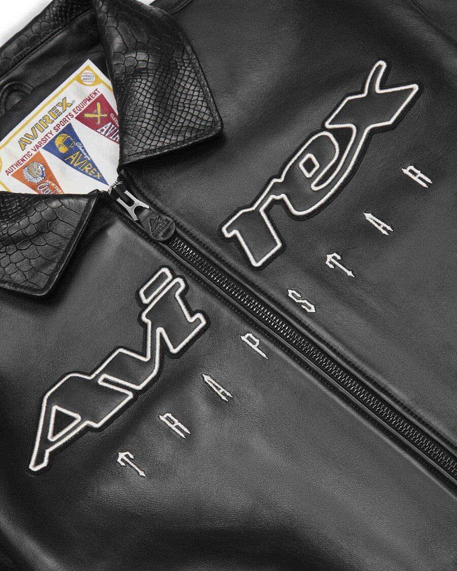 Trapstar Trapstar x Avirex Leather Jacket - Black