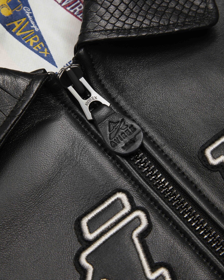 Trapstar Trapstar x Avirex Leather Jacket - Black