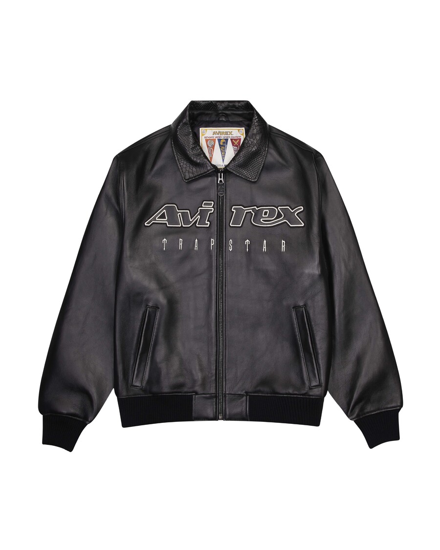 Trapstar Trapstar x Avirex Leather Jacket - Black