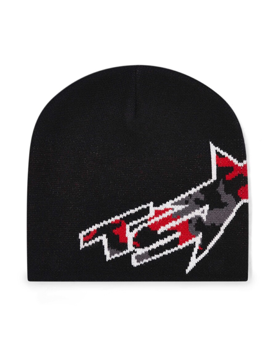 Trapstar TS Star Beanie - Black/Red Camo