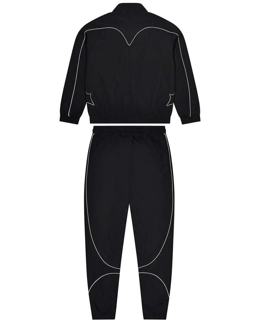 Trapstar Irongate T Panel Reflective Piping Shell Tracksuit - Black