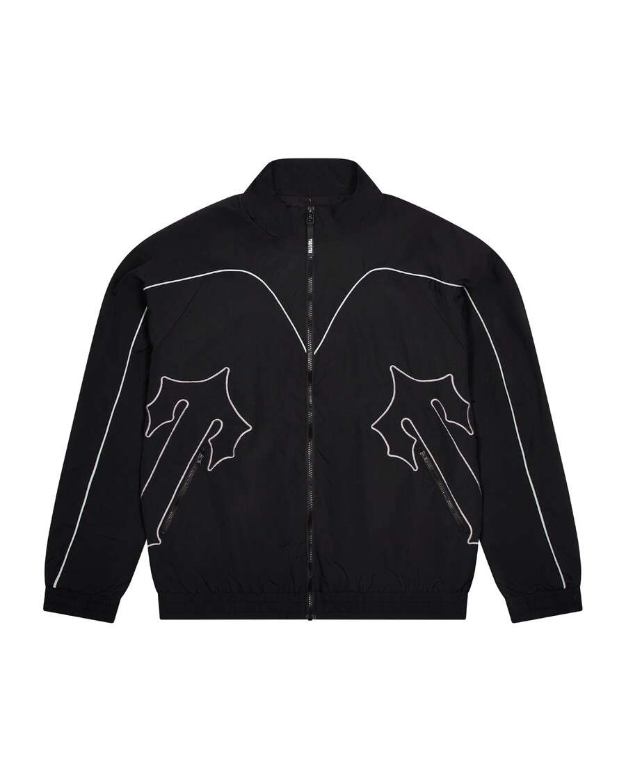 Trapstar Irongate T Panel Reflective Piping Shell Tracksuit - Black