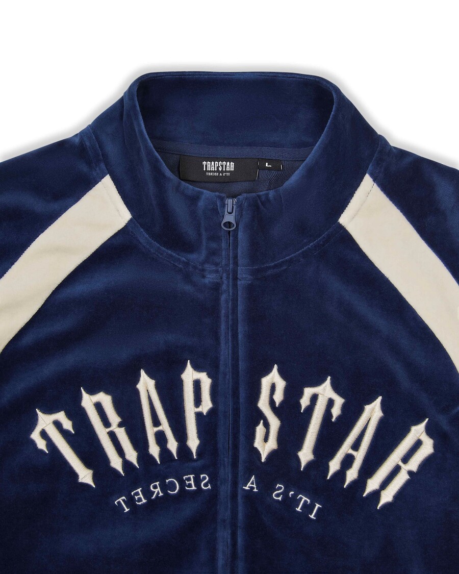 Trapstar Irongate Arch Velour Träningsoverall - Marinblå