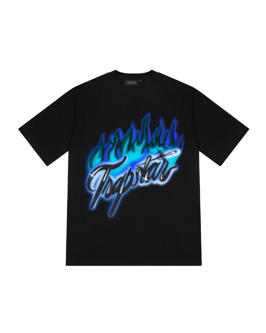 Trapstar Flame Print Tee - Black/Purple