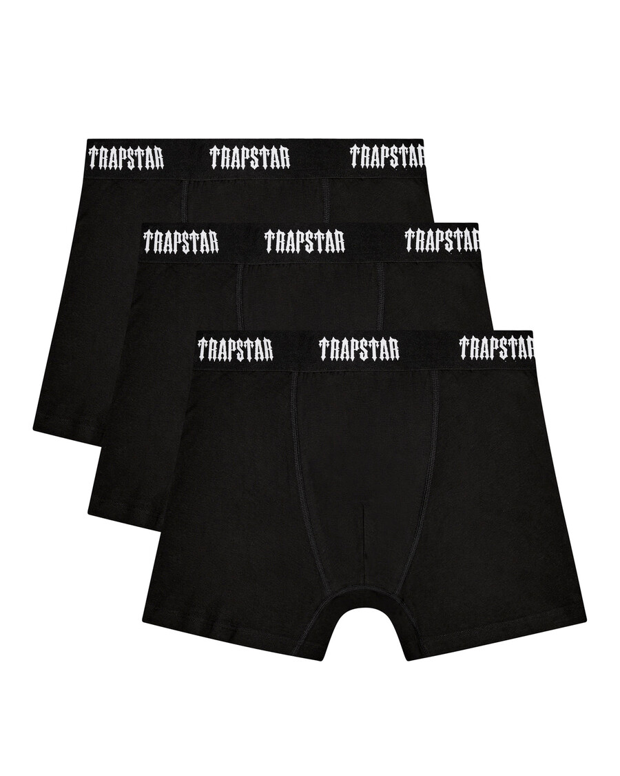 Trapstar 3 Pack Boxer Short - Black with Black Waistband