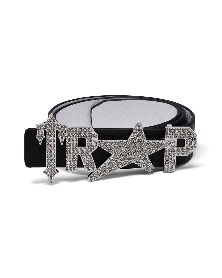 Trapstar Y2K Reversible Belt with Buckle - Clear Crystals