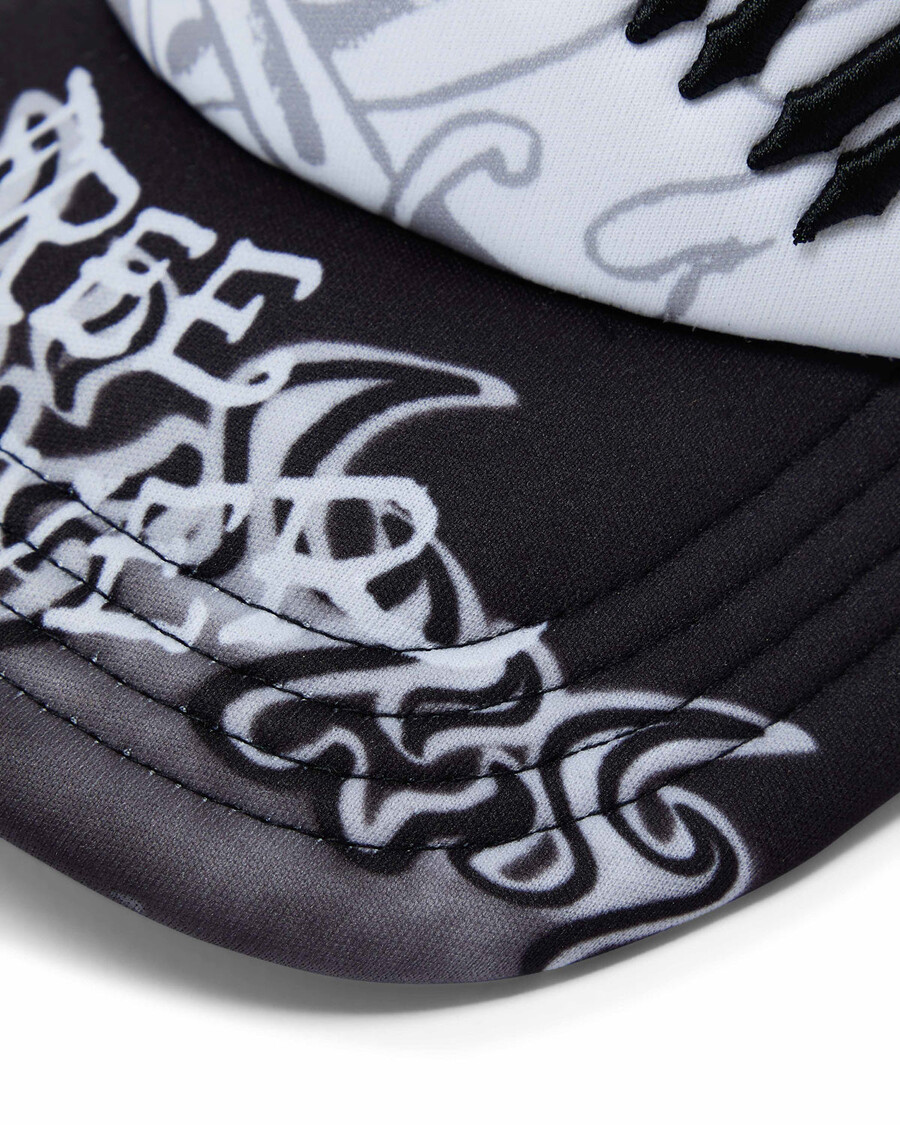 Trapstar Trapstar x Ed Hardy Irongate Arch Cap - Black/White