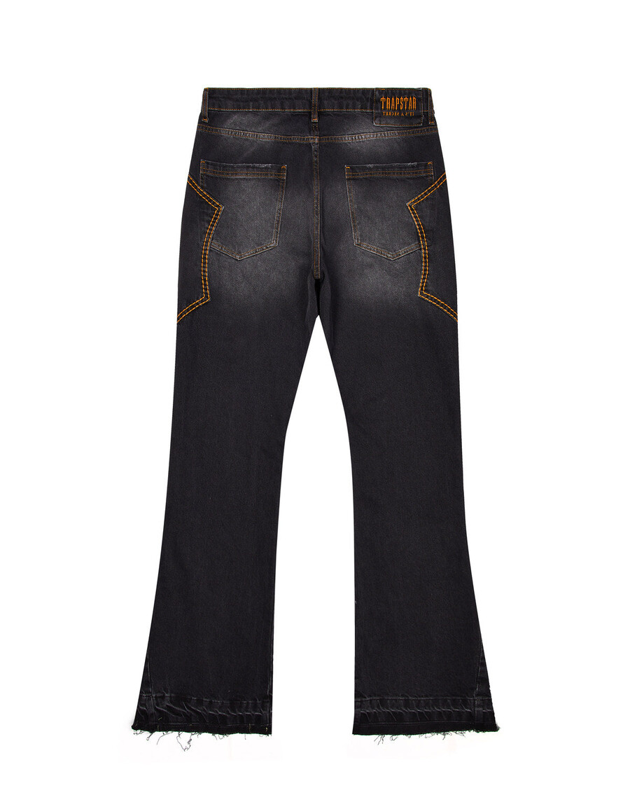 Trapstar Irongate T Panel Denim Jeans - Washed Black