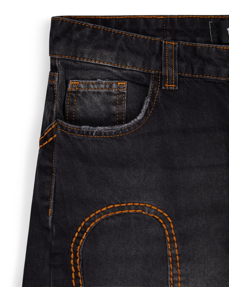 Trapstar Irongate T Panel Denim Jeans - Washed Black