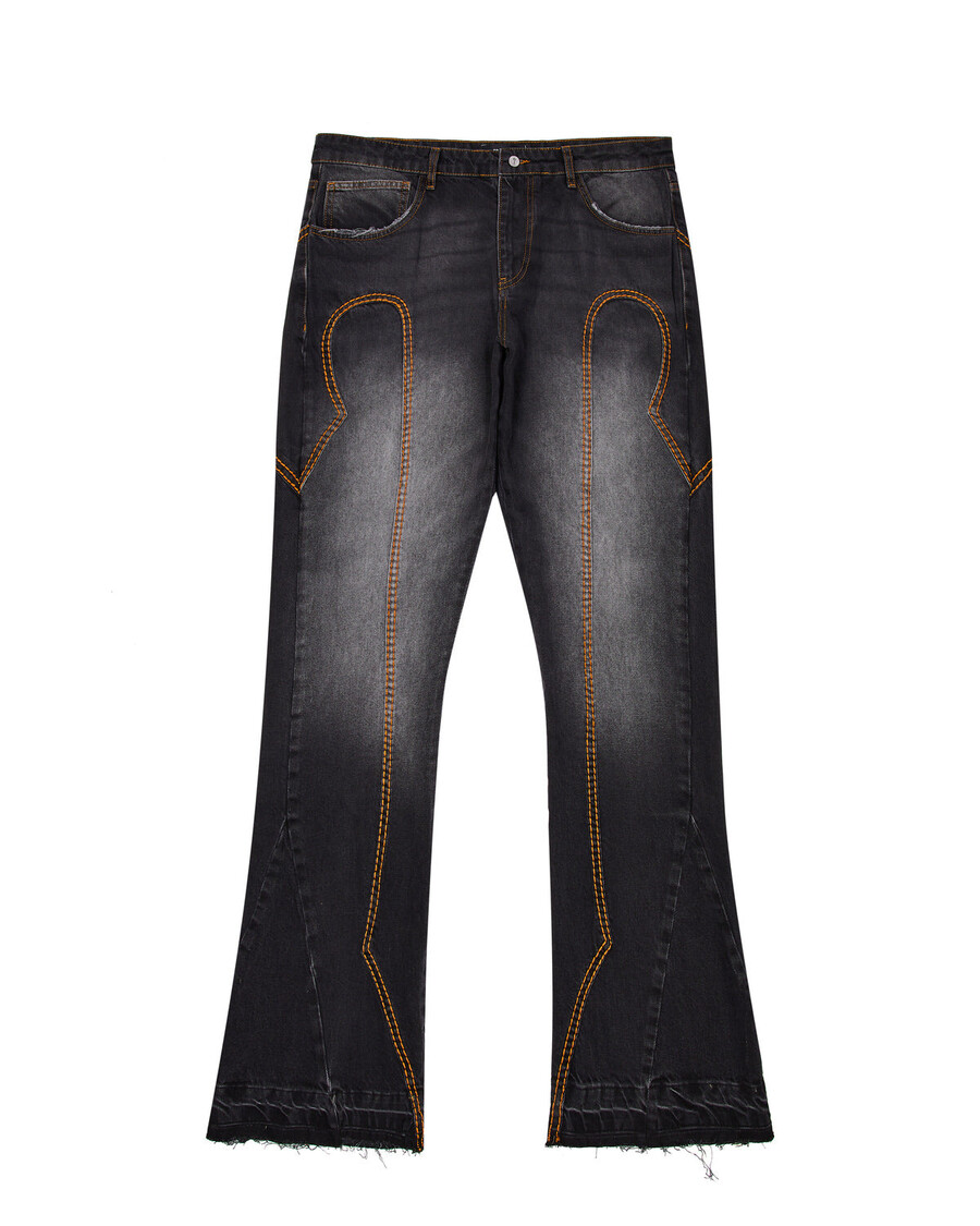 Trapstar Irongate T Panel Denim Jeans - Washed Black