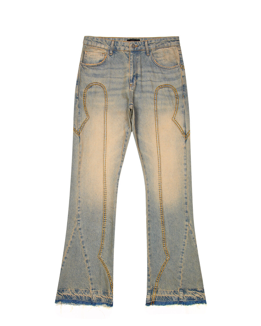 Trapstar Irongate Panel Denim Jeans - Sandy Blue