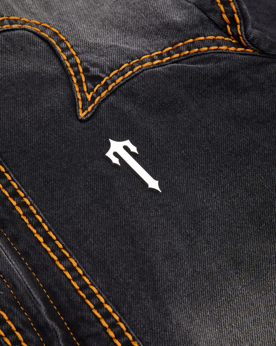 Trapstar Irongate T Panel Denim Jacket - Washed Black