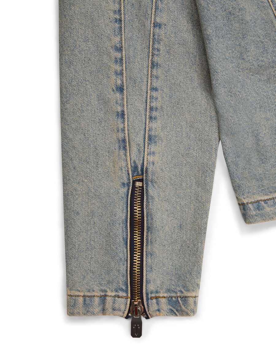 Trapstar Irongate Denim Motocross Jacket - Sandy Blue