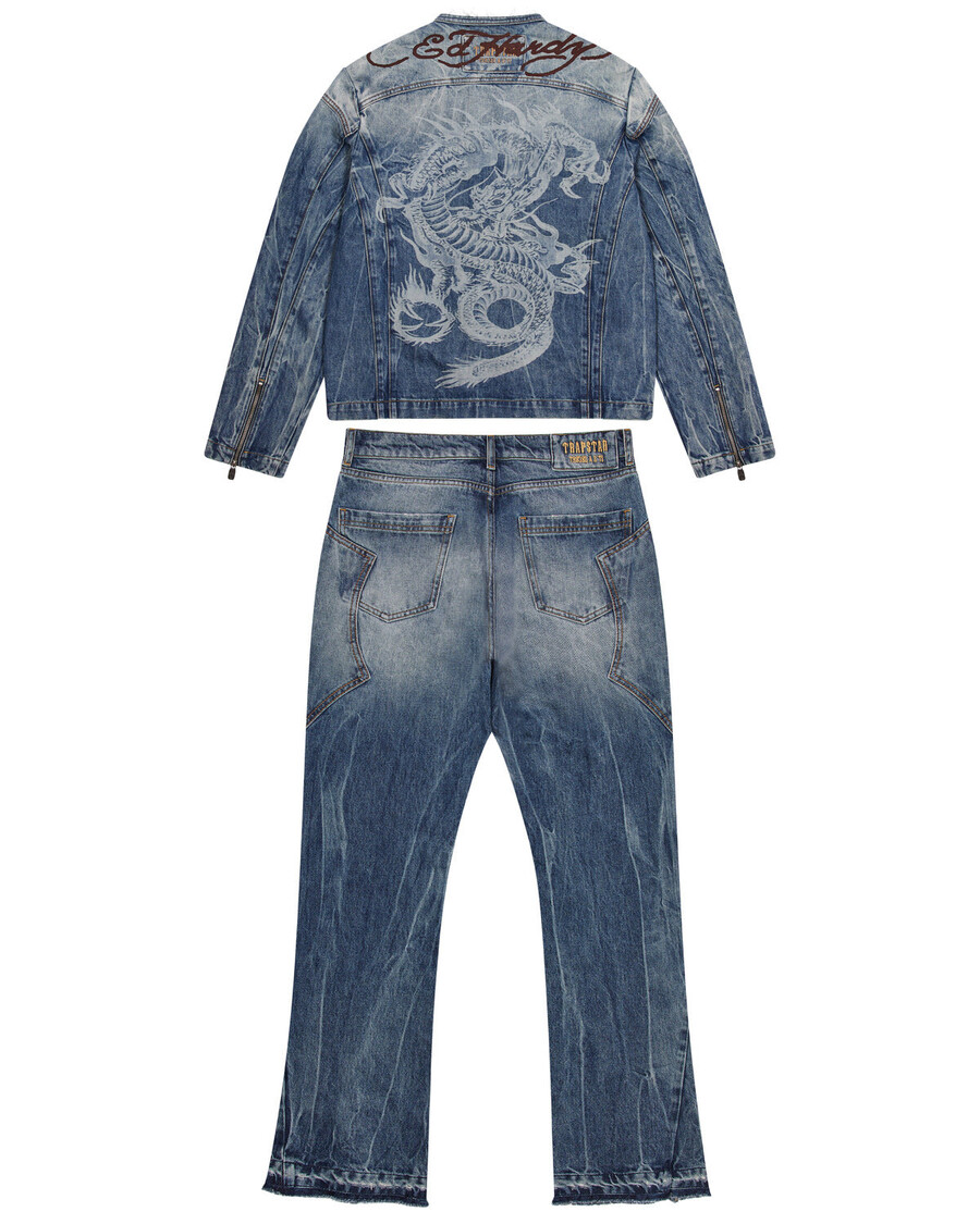 Jacheta Trapstar Trapstar X Ed Hardy Denim - Albastra