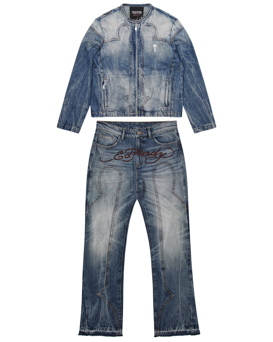 Trapstar Trapstar x Ed Hardy Denim Jeans - Blue