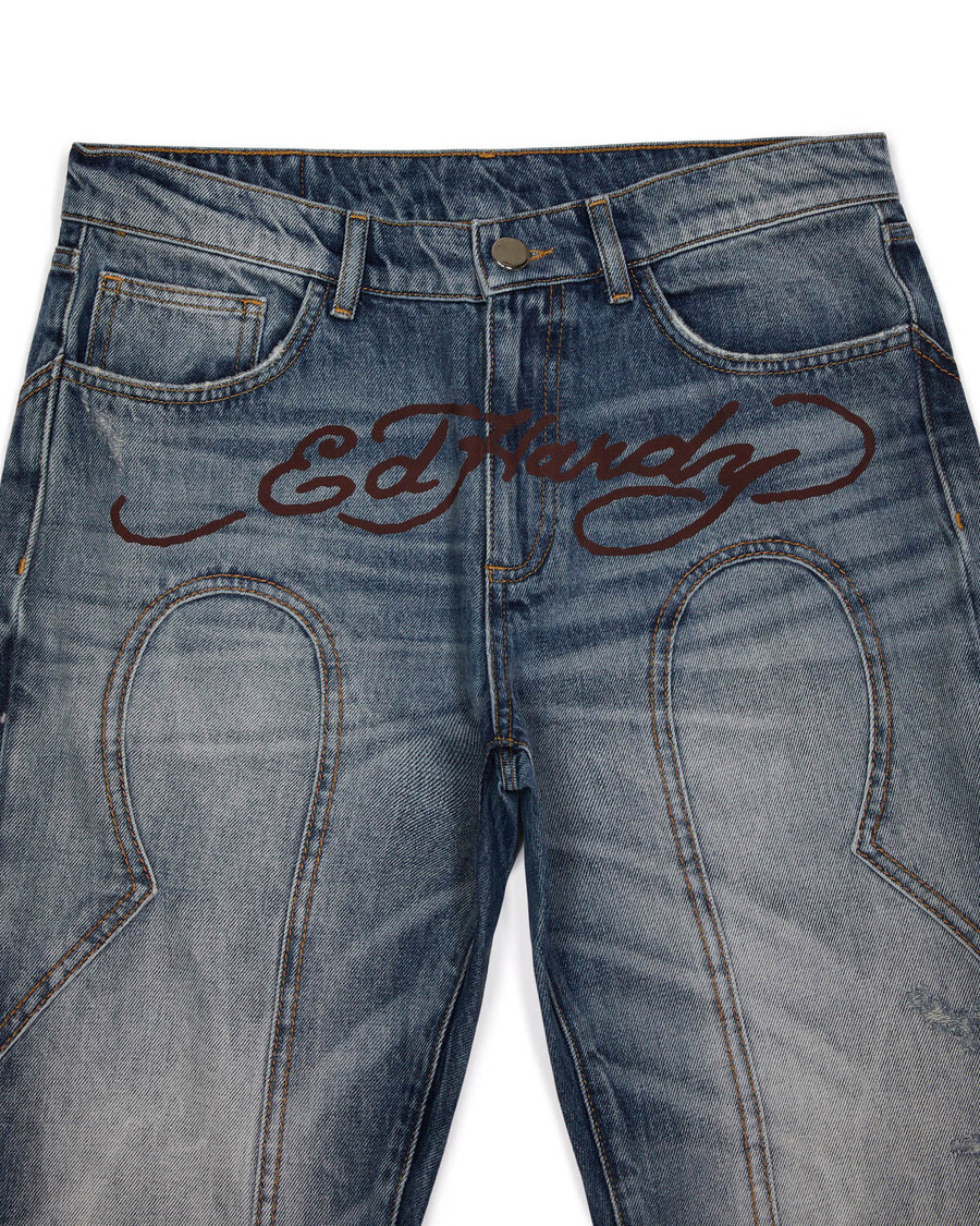 Trapstar Trapstar x Ed Hardy Denim Jeans - Blue