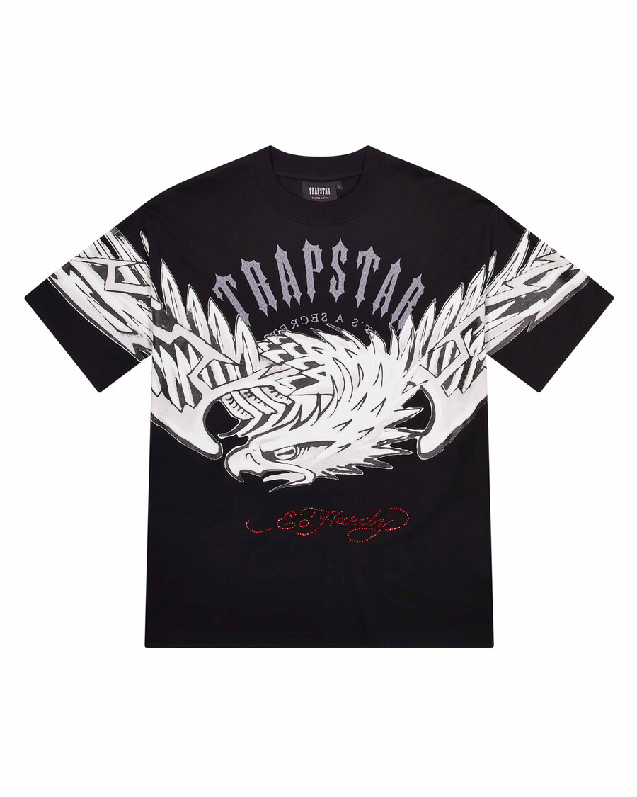 Trapstar Trapstar x Ed Hardy Arched Eagle Tee - Black