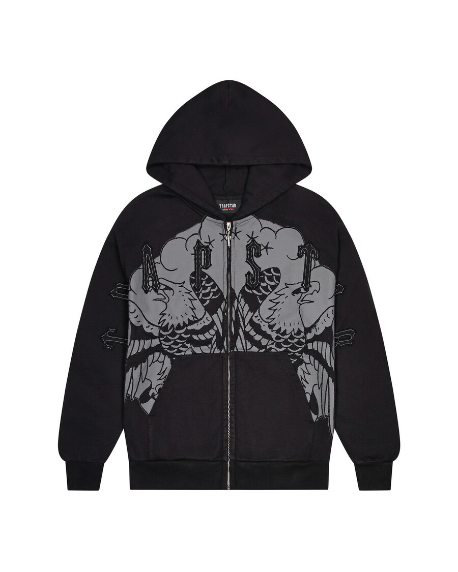 Trapstar Trapstar x Ed Hardy Irongate Zip Through Hoodie - Black