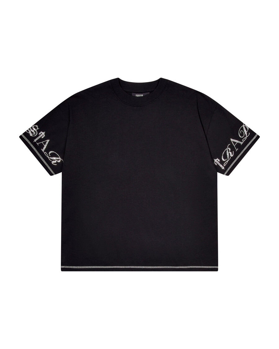 Trapstar Script Tee 2.0 - Black/ Diamanté