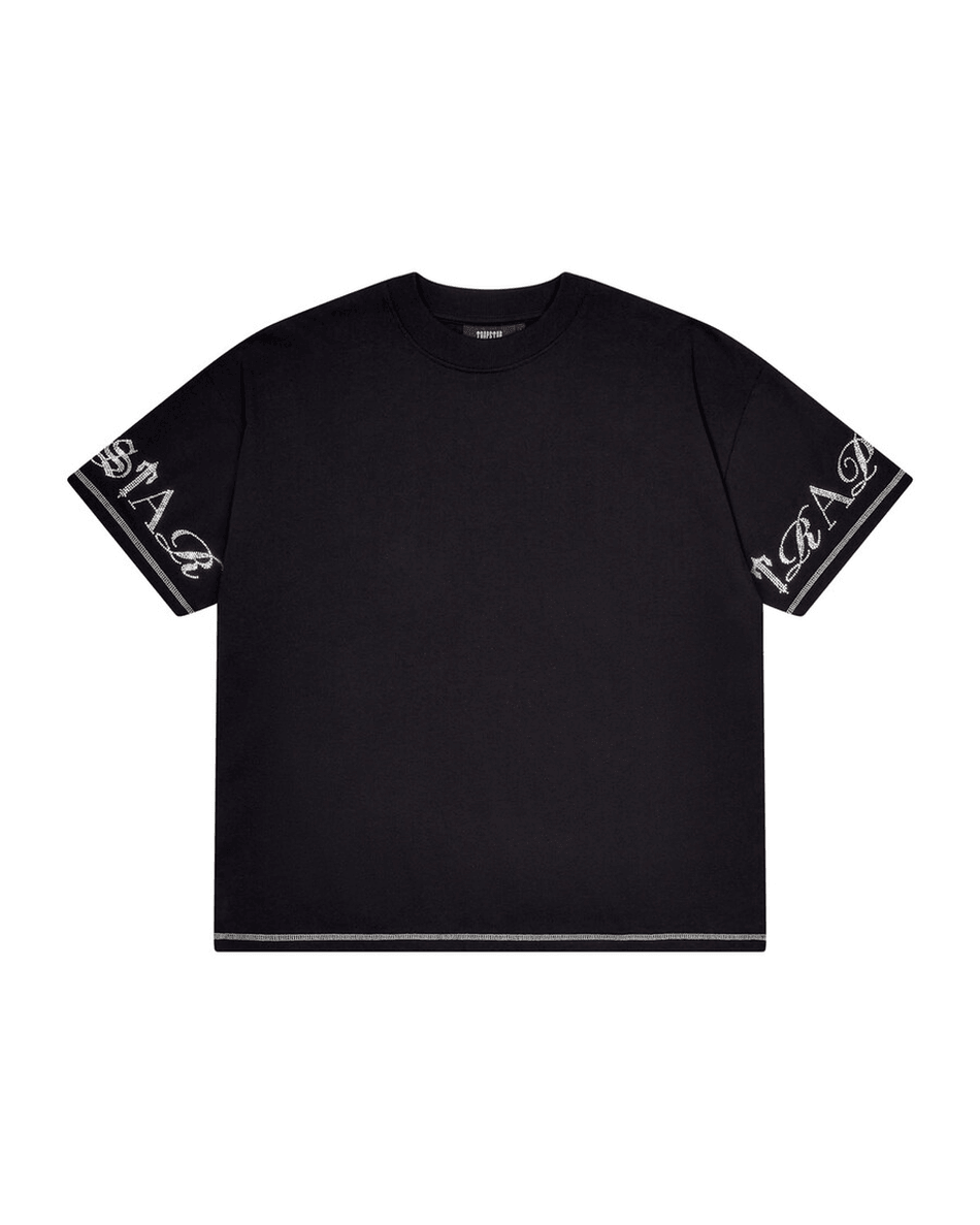 Trapstar London Script Tee 2.0 - Sort/ Diamanté